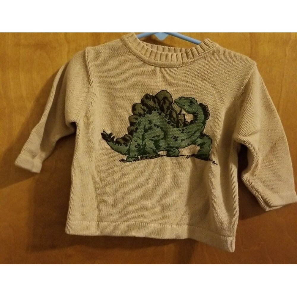Boy's Harry & Me 12 month tan pullover sweater green dinosaur